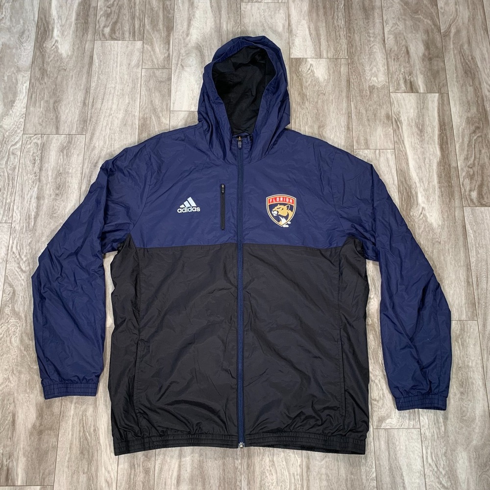 Adidas Florida Panthers Pullover Mens Extra Large Blue Black Full Zip Hockey